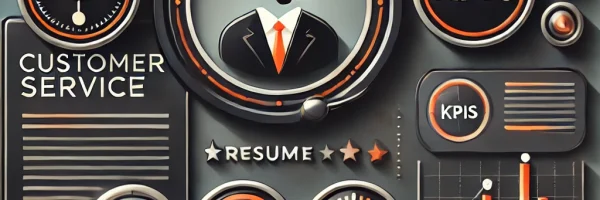 Customer service metrics and KPIs dashboard illustration.