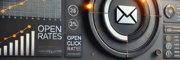 Email marketing dashboard with statistics and graphs.