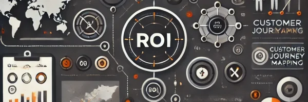 Infographic on customer journey mapping and ROI analysis.